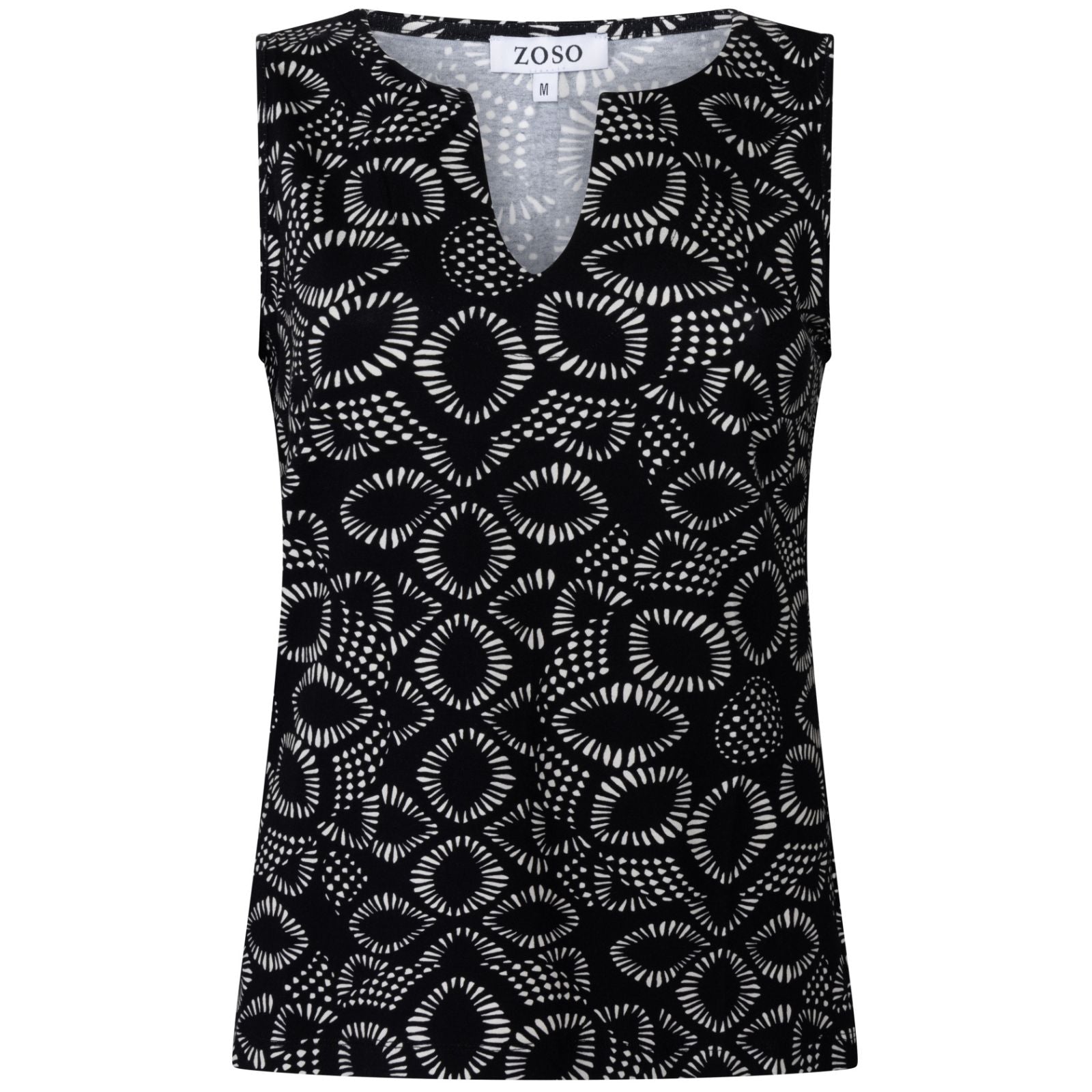 Zwart geprinte viscose top Eva