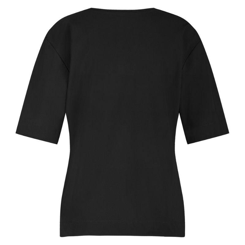 Zwart basic v-hals shirt Roller - Capuchon Fashion