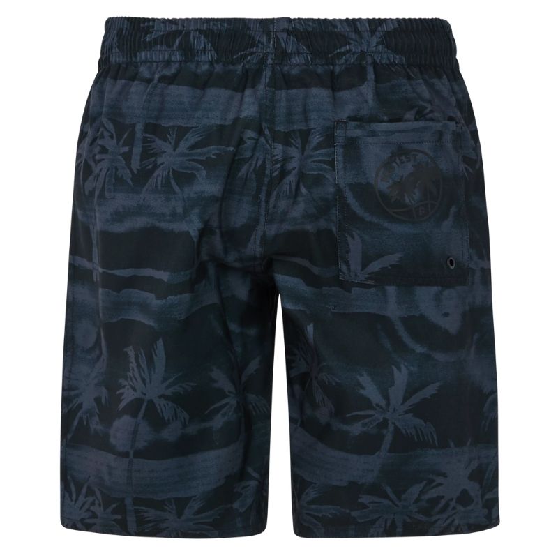 Zwart geprinte beachshort Stones - Capuchon Fashion