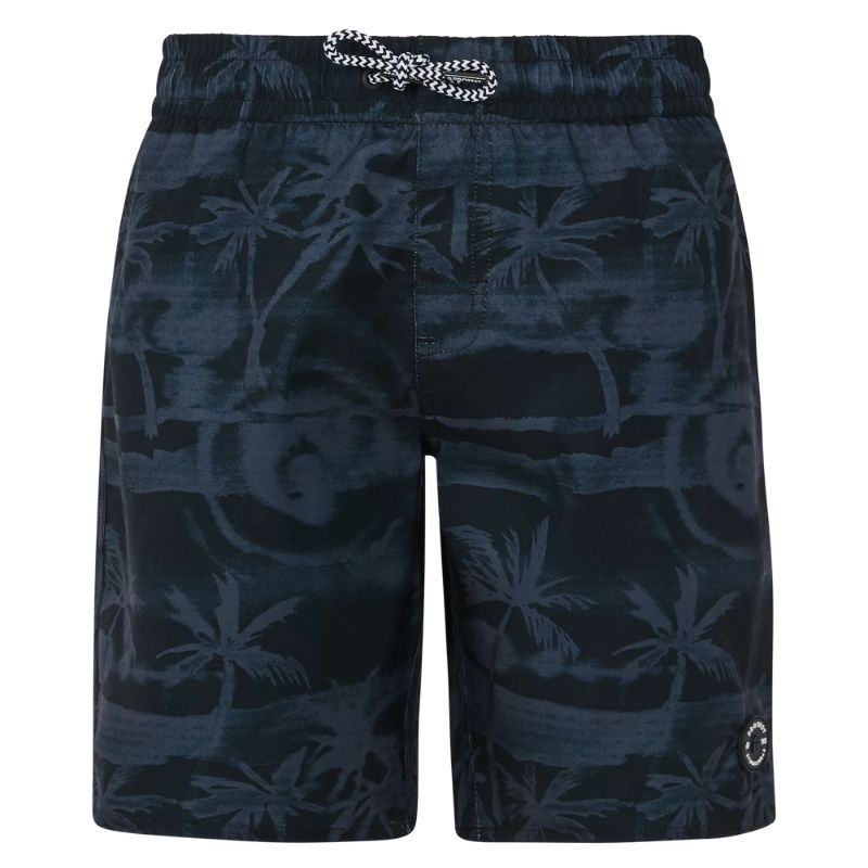Zwart geprinte beachshort Stones - Capuchon Fashion