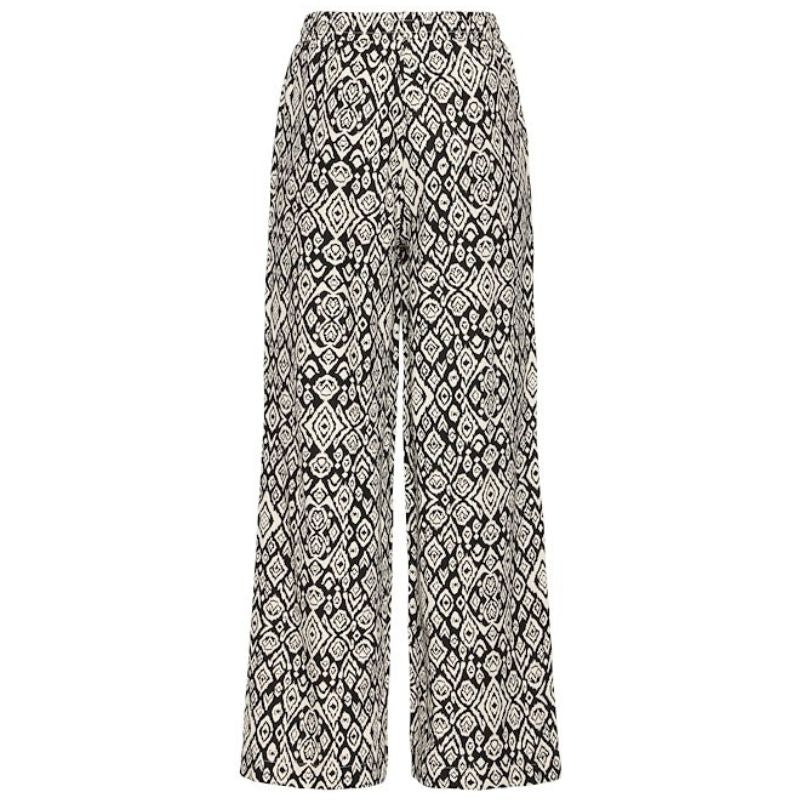 Zwart geprinte broek Linno - Capuchon Fashion