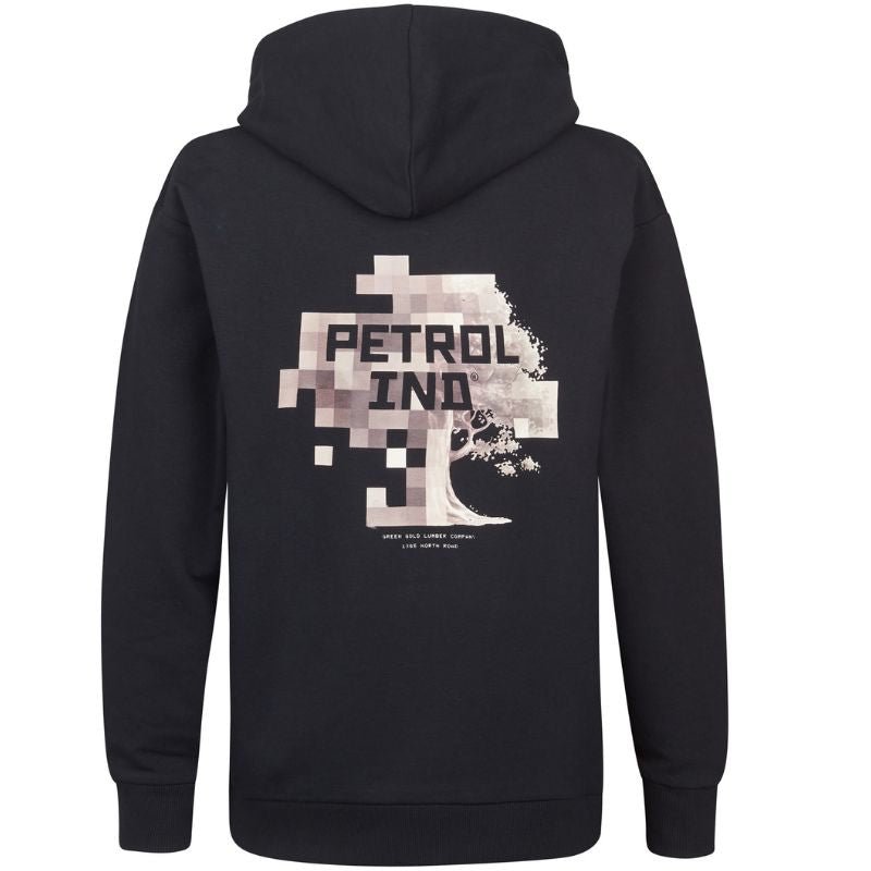 Zwart geprinte hooded sweater SWH390 - Capuchon Fashion