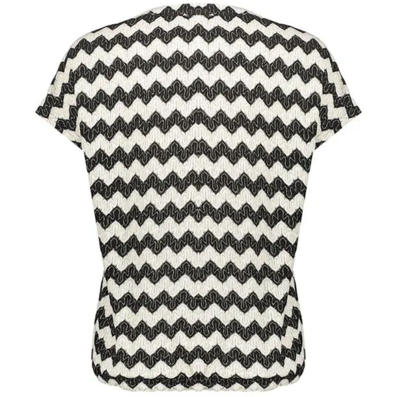Zwart geprinte top 52421 - Capuchon Fashion