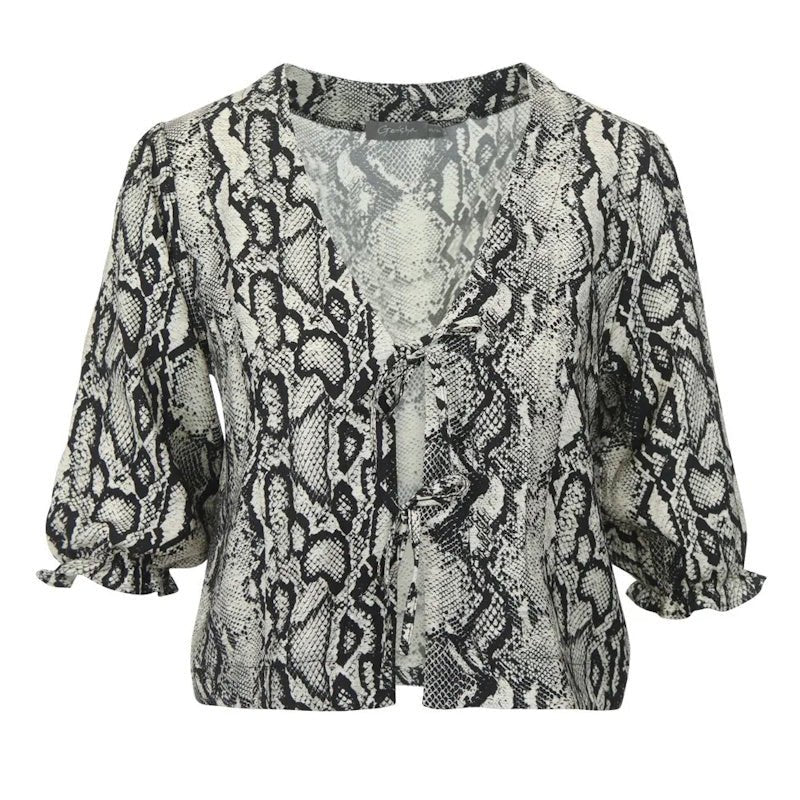 Zwart geprinte top 54382 - Capuchon Fashion