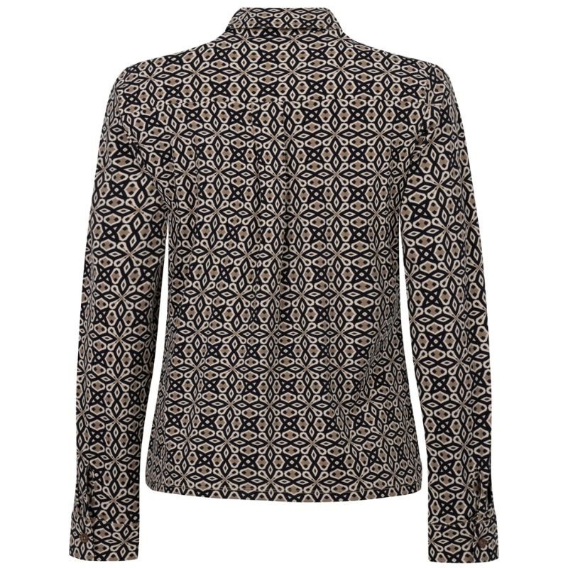 Zwart geprinte travel blouse Jolene - Capuchon Fashion