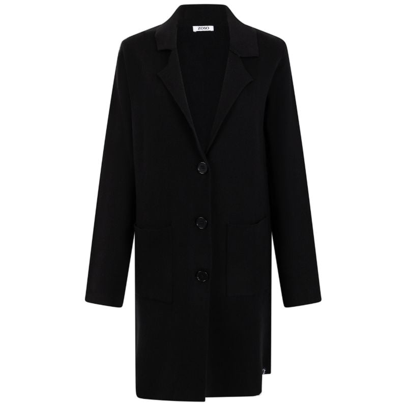 Zwart knit vest met knopen Esther - Capuchon Fashion