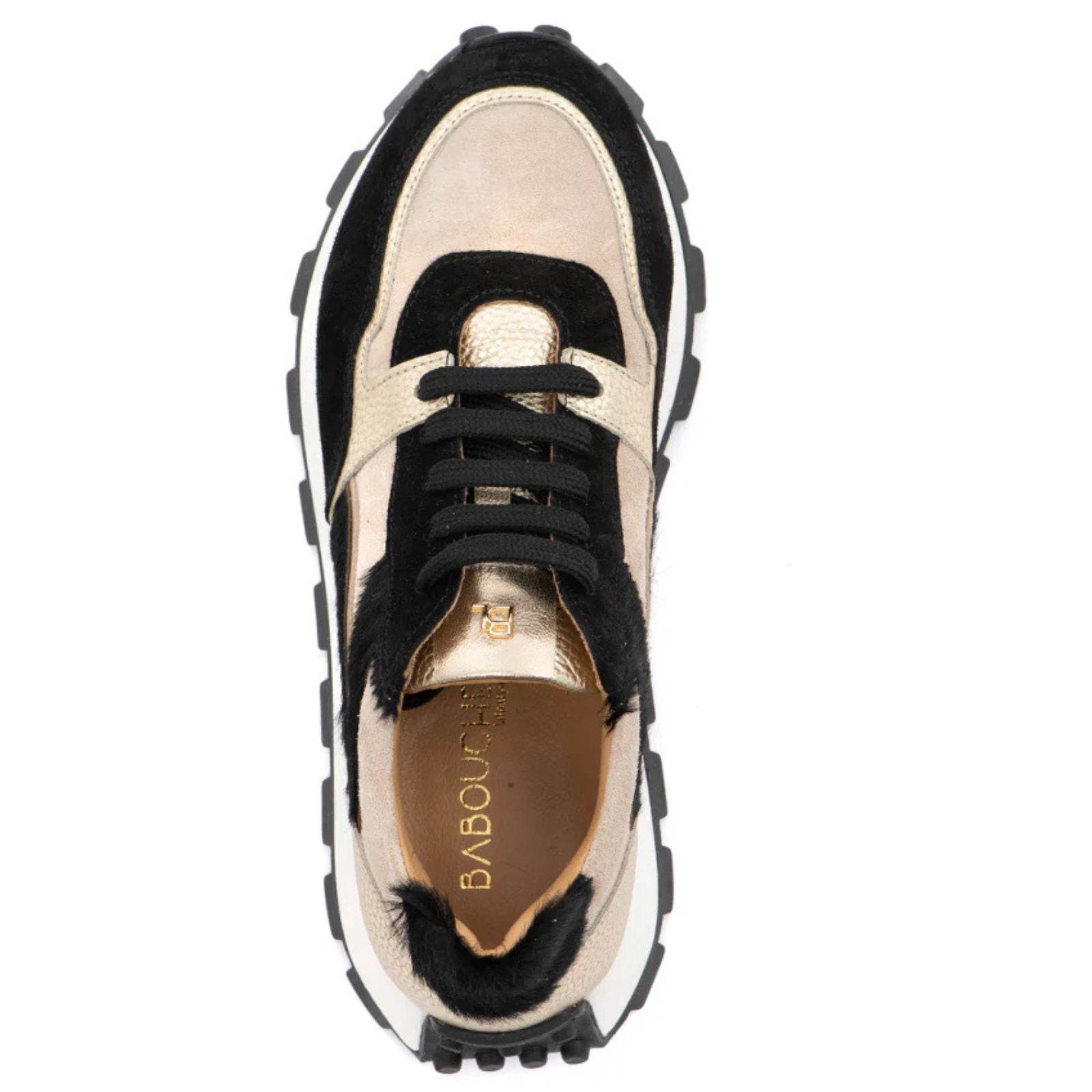 Zwart met gouden details sneaker Livia - Capuchon Fashion