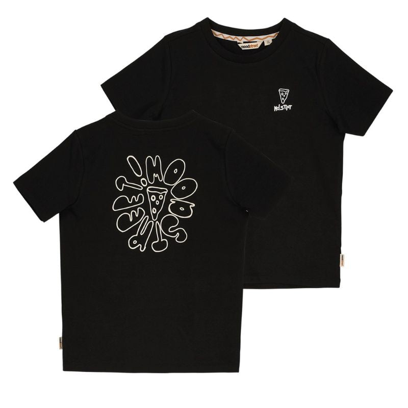 Zwart t-shirt 6430 - Capuchon Fashion