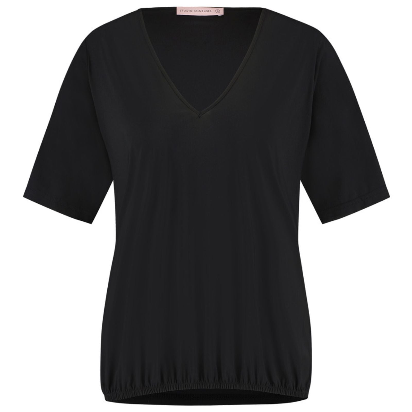 Zwart travel v - hals shirt Vicky - Capuchon Fashion