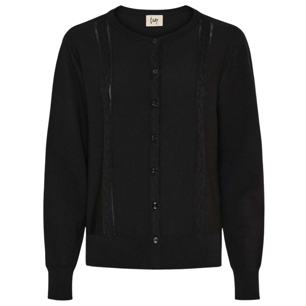 Zwart viscose vest Netty Knit Structure - Capuchon Fashion