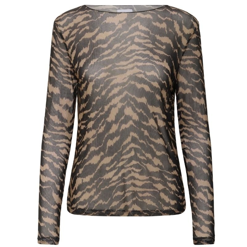 Zwarte animal geprinte top Zulvir - Capuchon Fashion