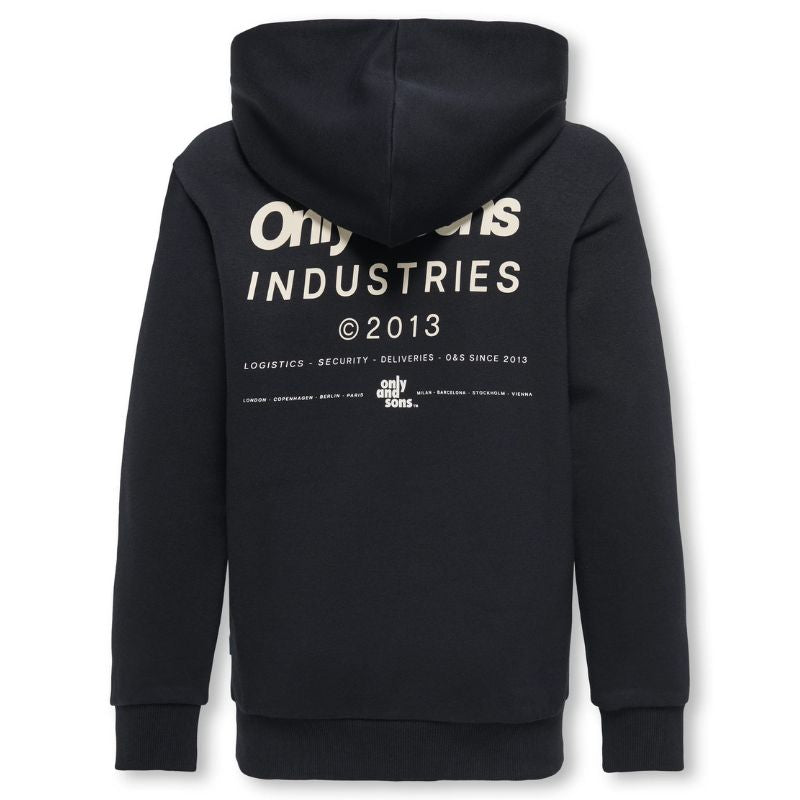 Zwarte backprint hoodie Hudson - Capuchon Fashion