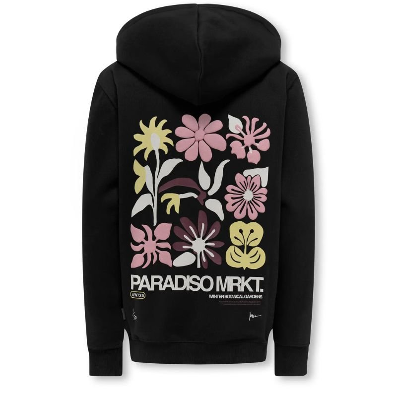 Zwarte backprint hoodie Sawyer Paradiso - Capuchon Fashion