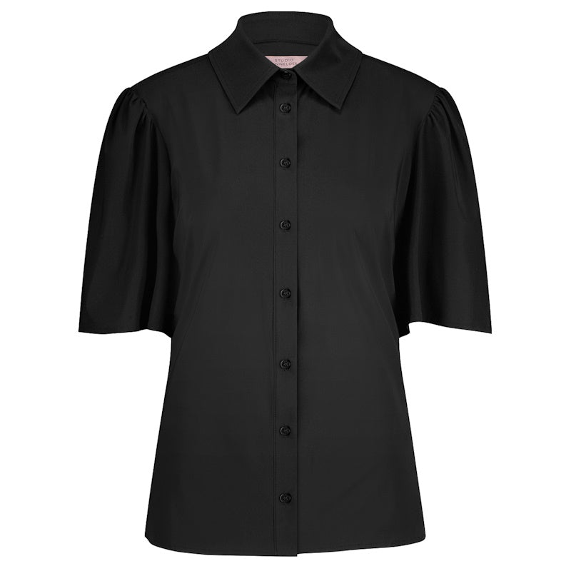 Zwarte blouse Poppy butterfly - Capuchon Fashion