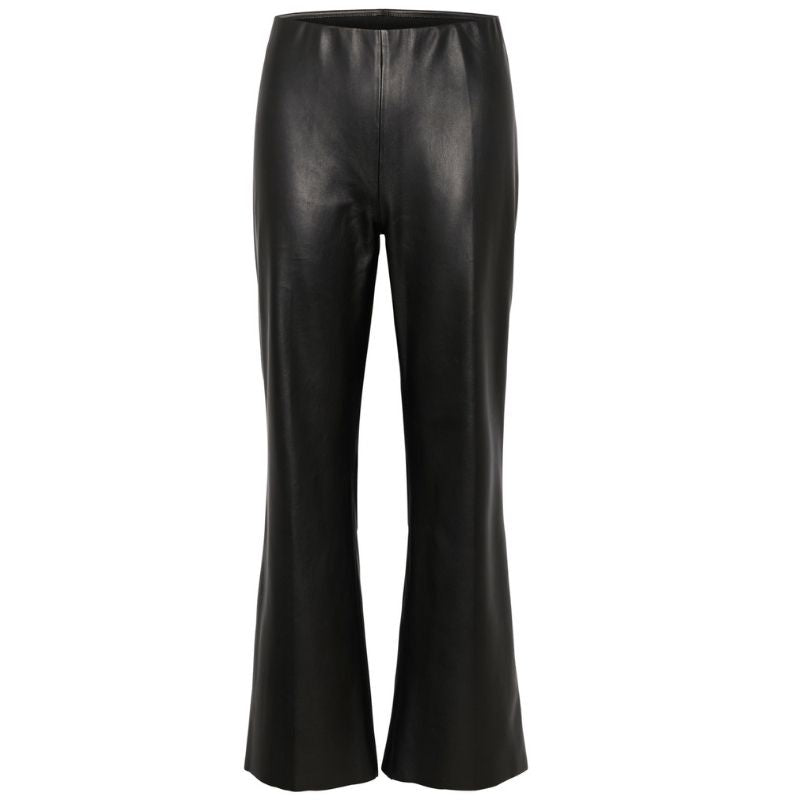 Zwarte faux leather flared broek Dowie - Capuchon Fashion