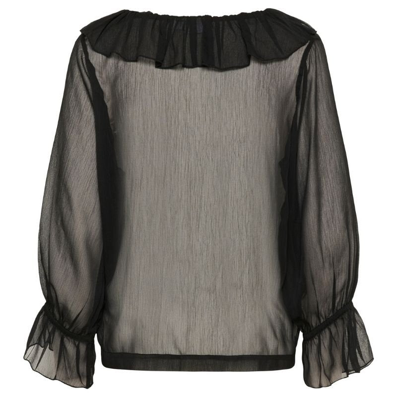 Zwarte fijngeweven blouse Nanette - Capuchon Fashion