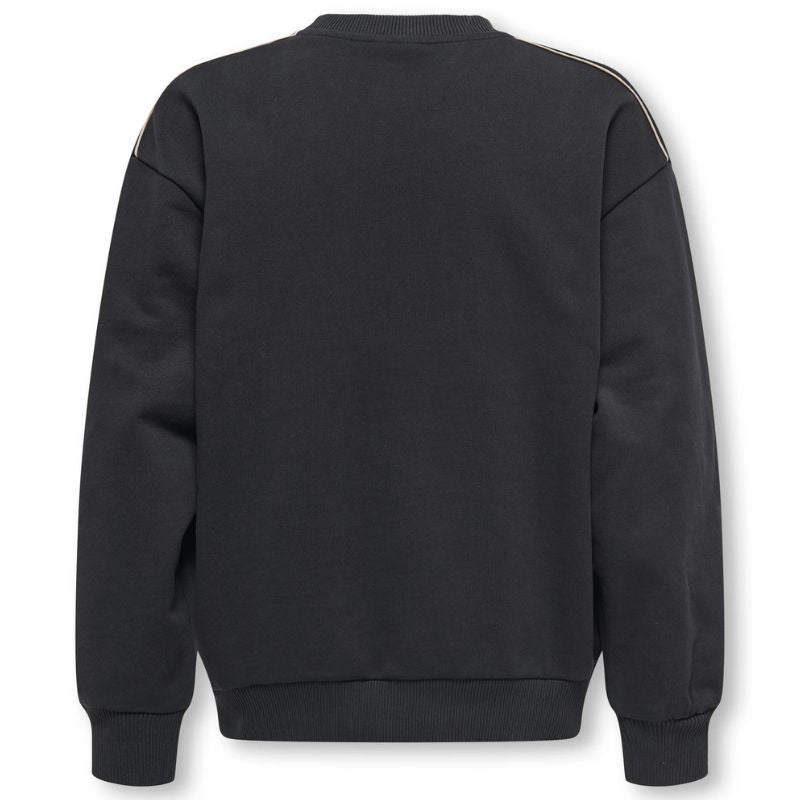 Zwarte frontprint oversized sweater Jet - Capuchon Fashion