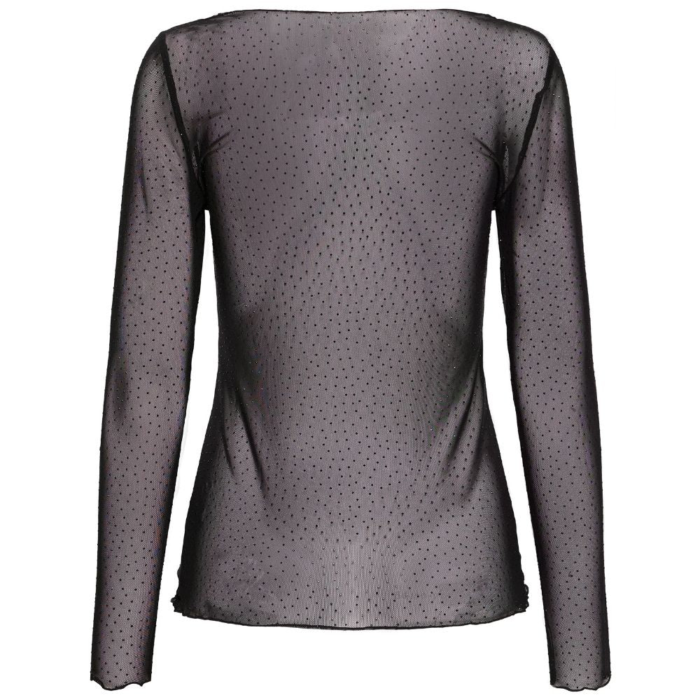 Zwarte glitter meshtop Noviola - Capuchon Fashion