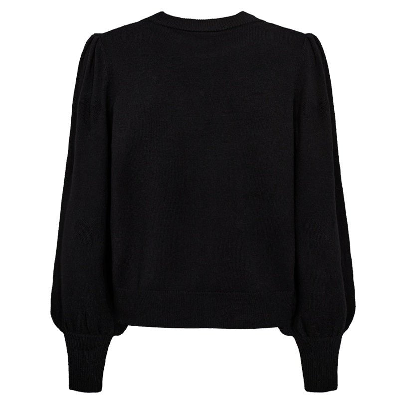 Zwarte hart jacquard pullover Alfa - Capuchon Fashion