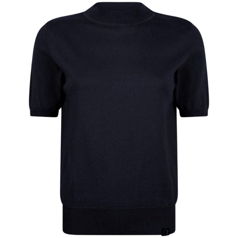 Zwarte knitted korte mouw top Uma - Capuchon Fashion