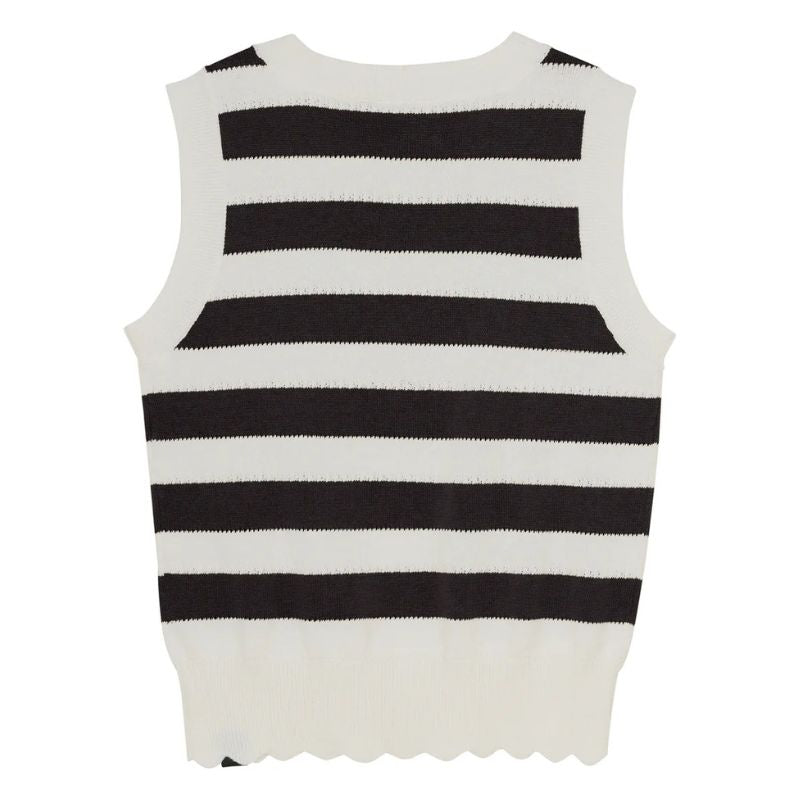 Zwarte Knitted singlet striped - Capuchon Fashion