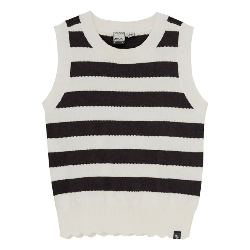 Zwarte Knitted singlet striped - Capuchon Fashion