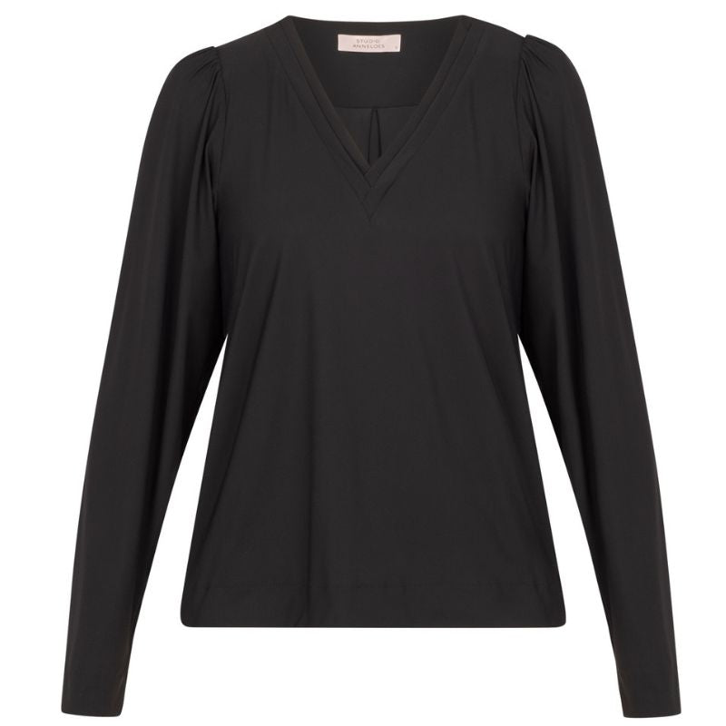 Zwarte light travel v - hals top Lola - Capuchon Fashion