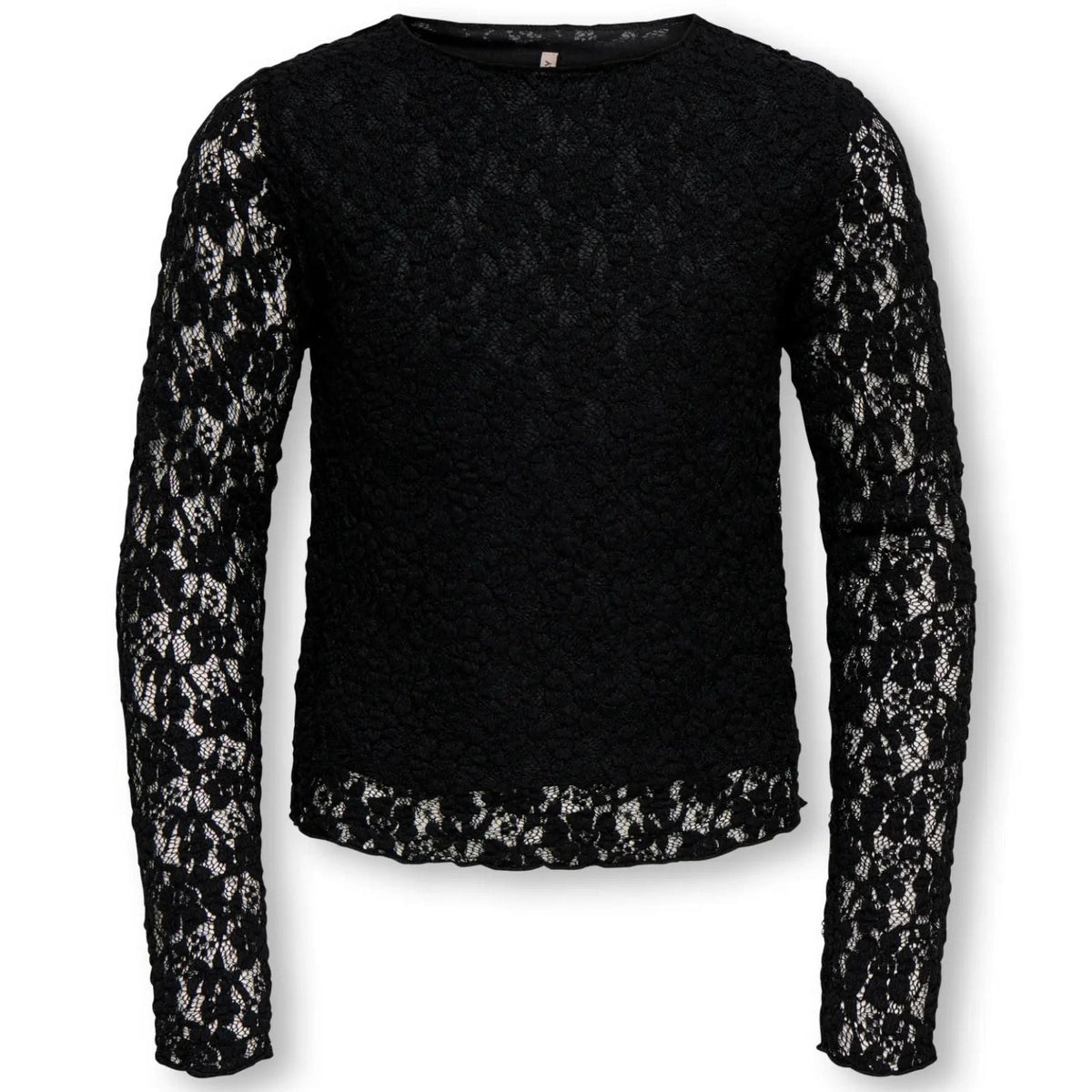 Zwarte longsleeve lace top Leika - Capuchon Fashion