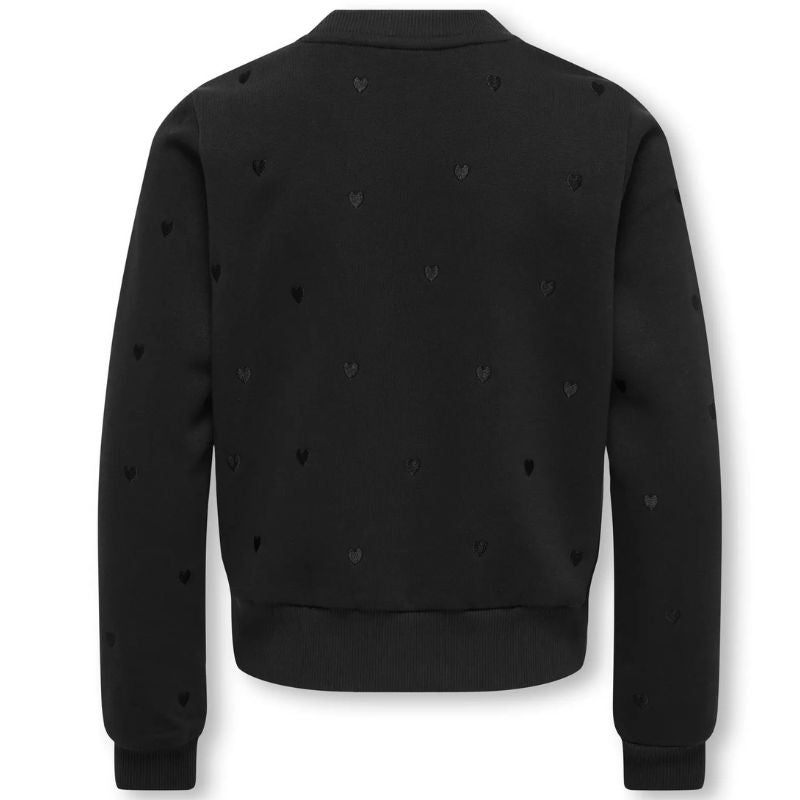 Zwarte o - hals sweater Atika heart - Capuchon Fashion