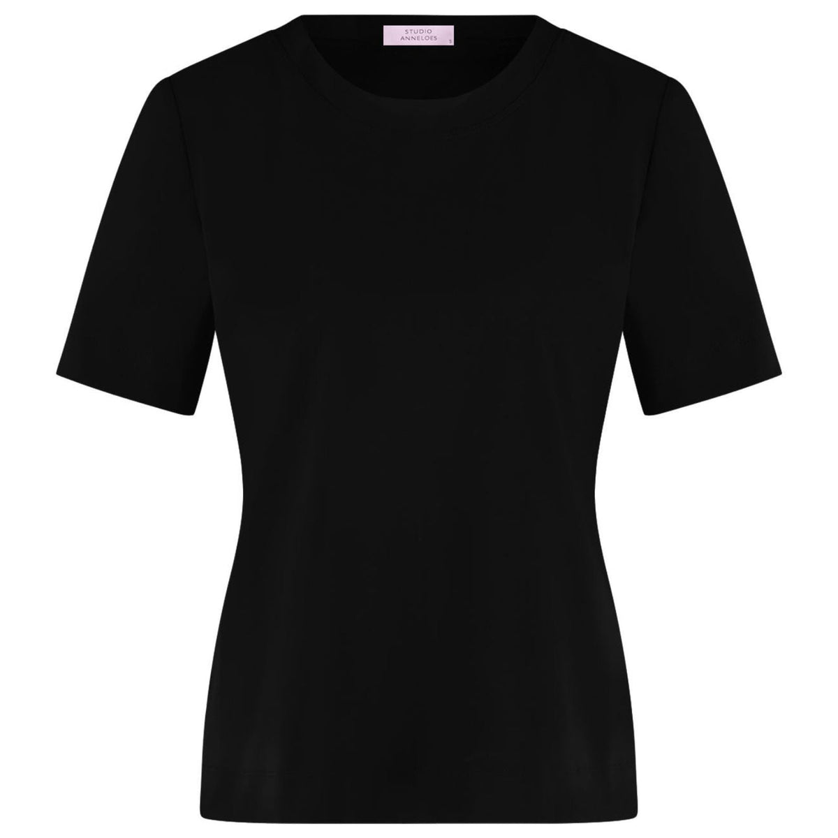 Zwarte regular fit ronde hals tee Travel - Capuchon Fashion