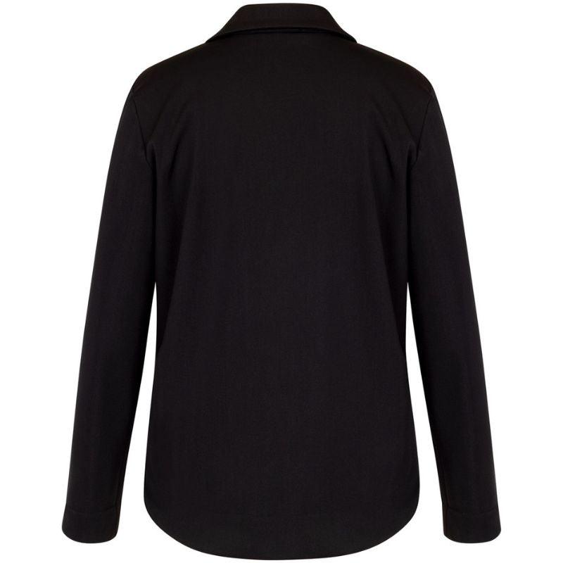 Zwarte shiny bonded top Marleen - Capuchon Fashion