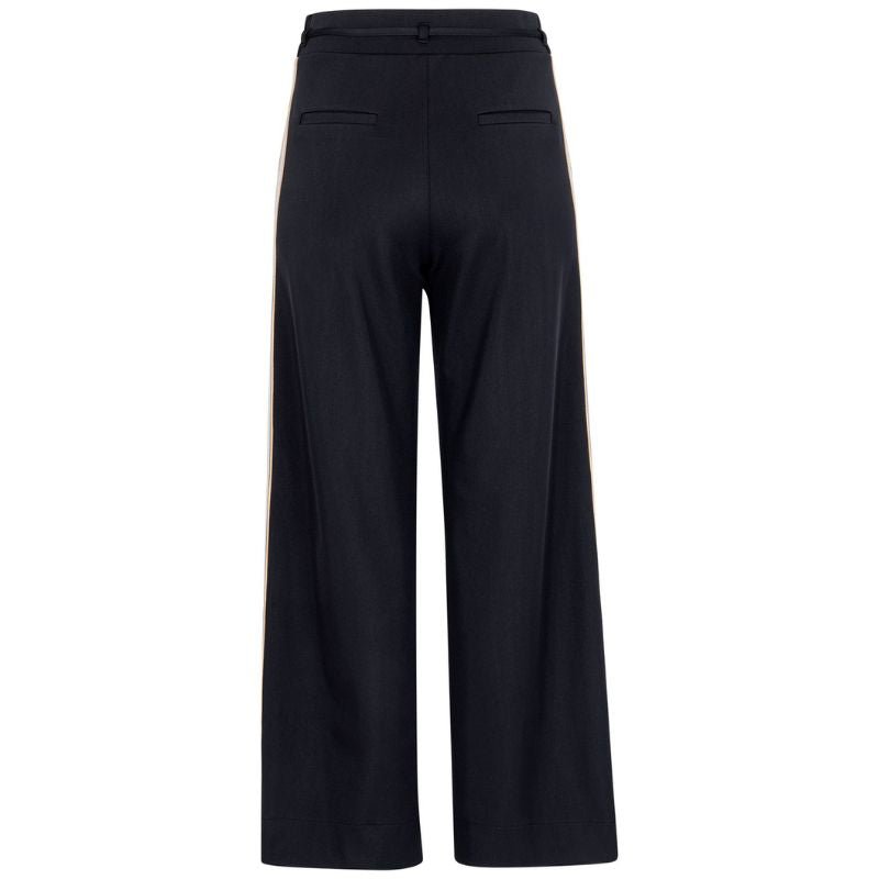 Zwarte shiny bonded trousers Iggy - Capuchon Fashion