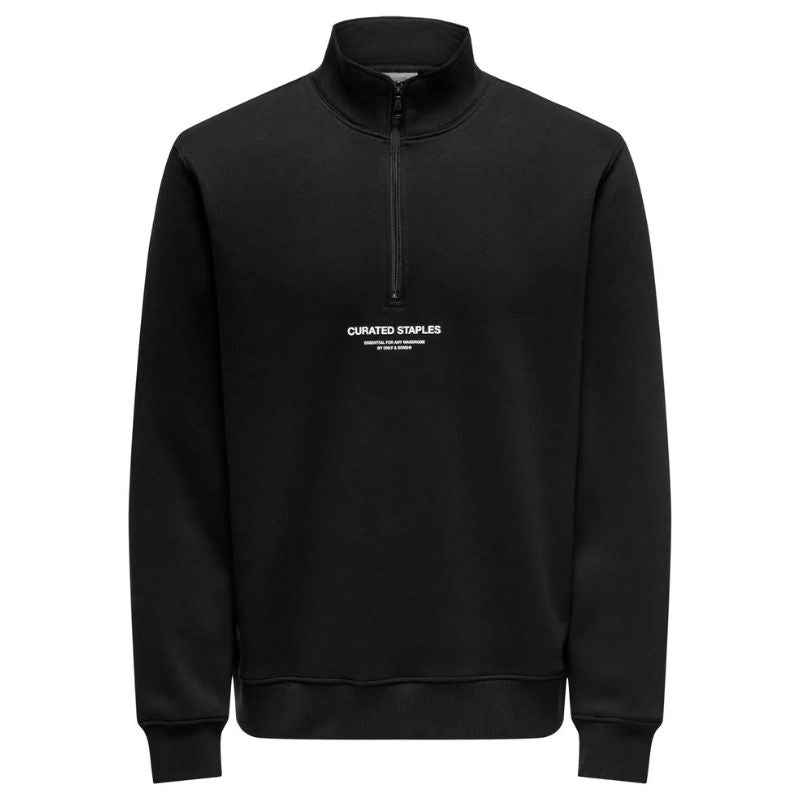 Zwarte sweater Curated zip - Capuchon Fashion