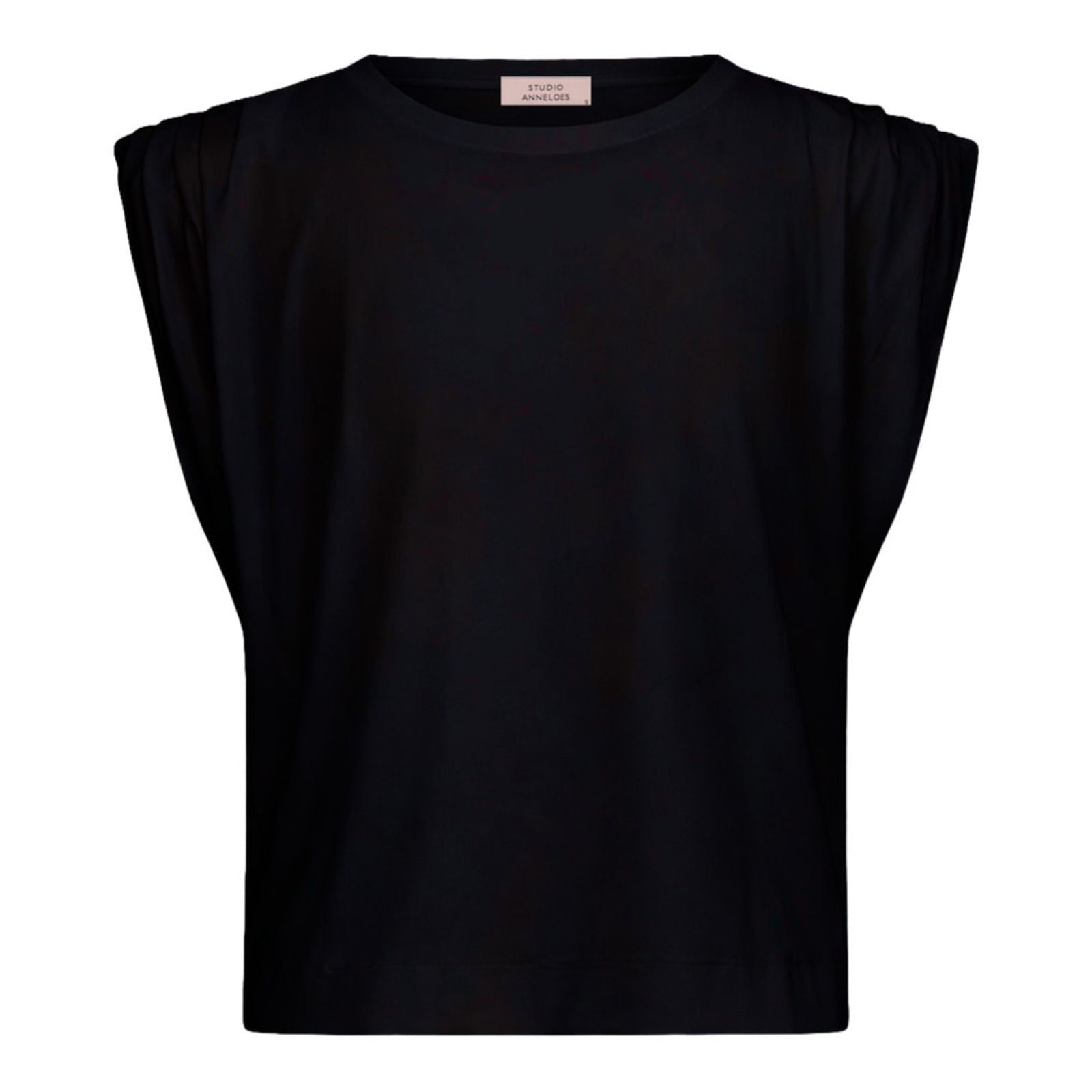 Zwarte travel mouwloze top Leona - Capuchon Fashion