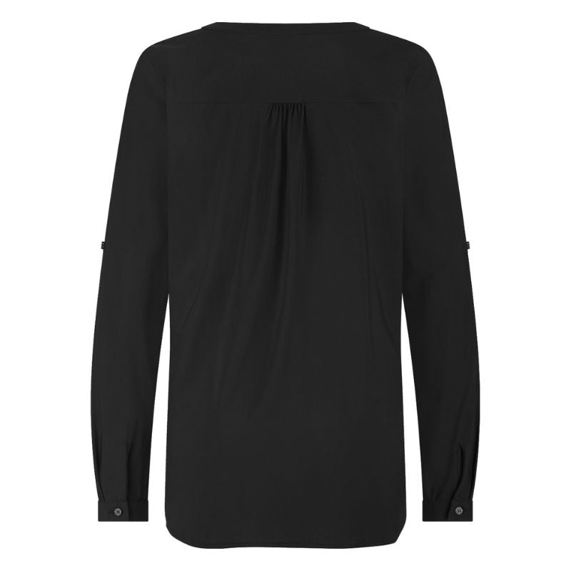 Zwarte travel v-hals blouse Evi - Capuchon Fashion