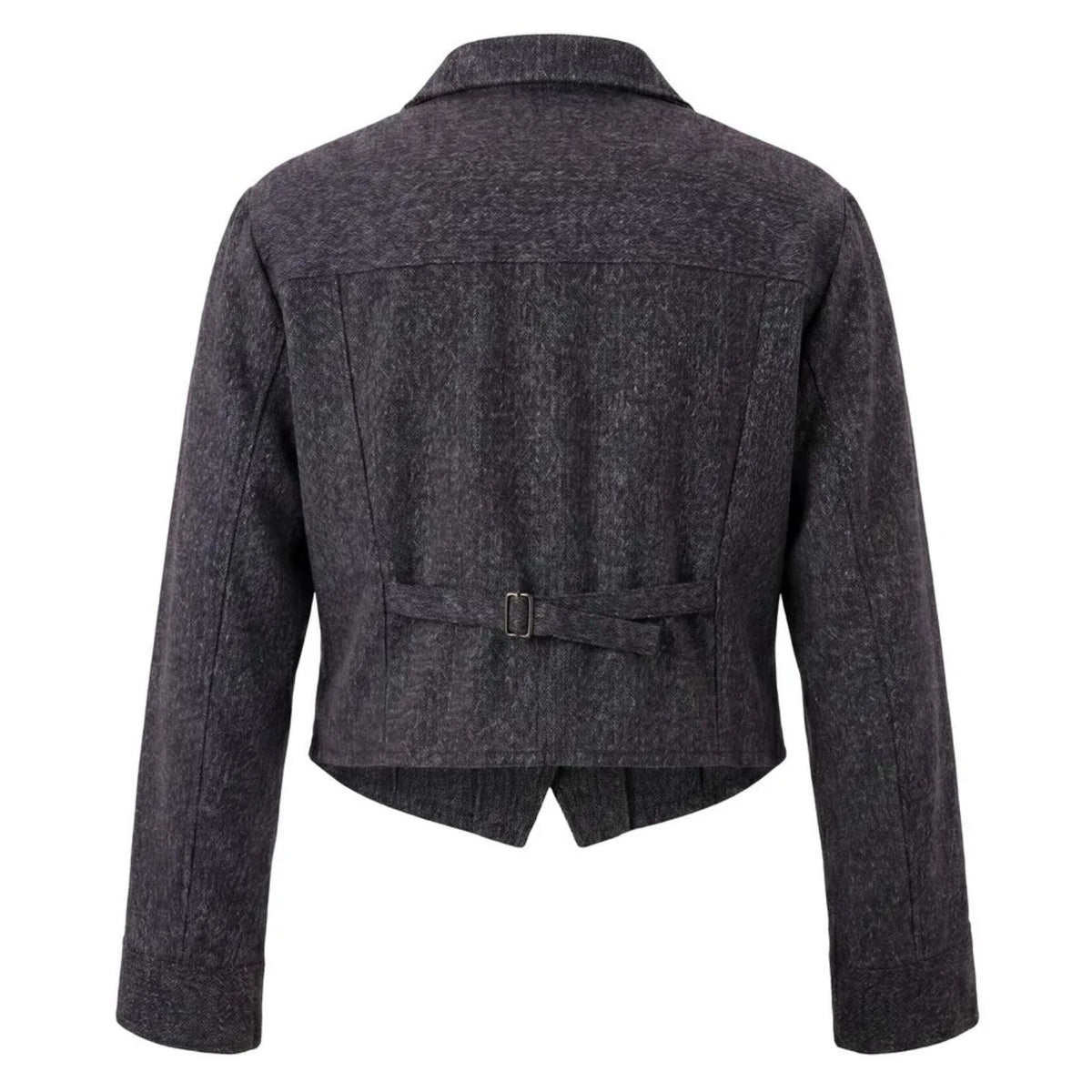 Zwarte tweed cropped jacket 633153 - Capuchon Fashion