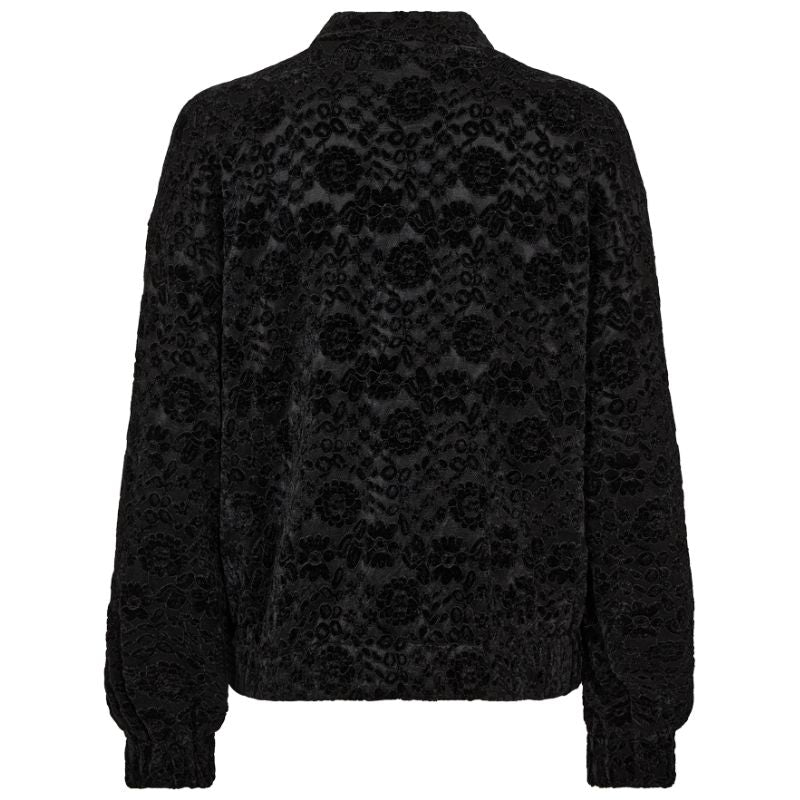 Zwarte velvet bomberjacket Gry - Capuchon Fashion