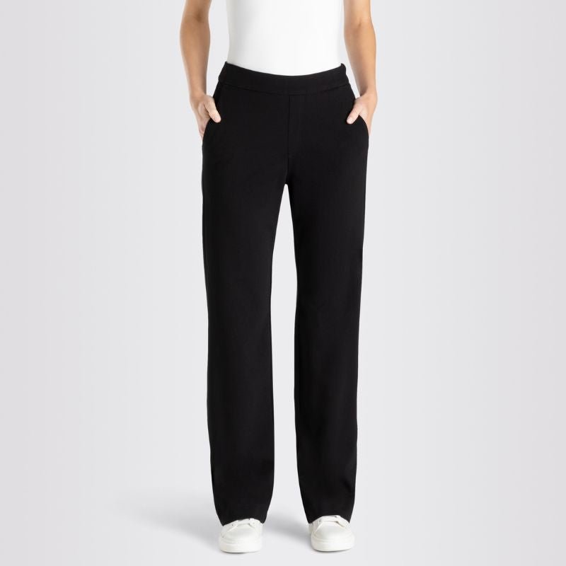 Zwarte wide fit jersey broek Chiara - Capuchon Fashion