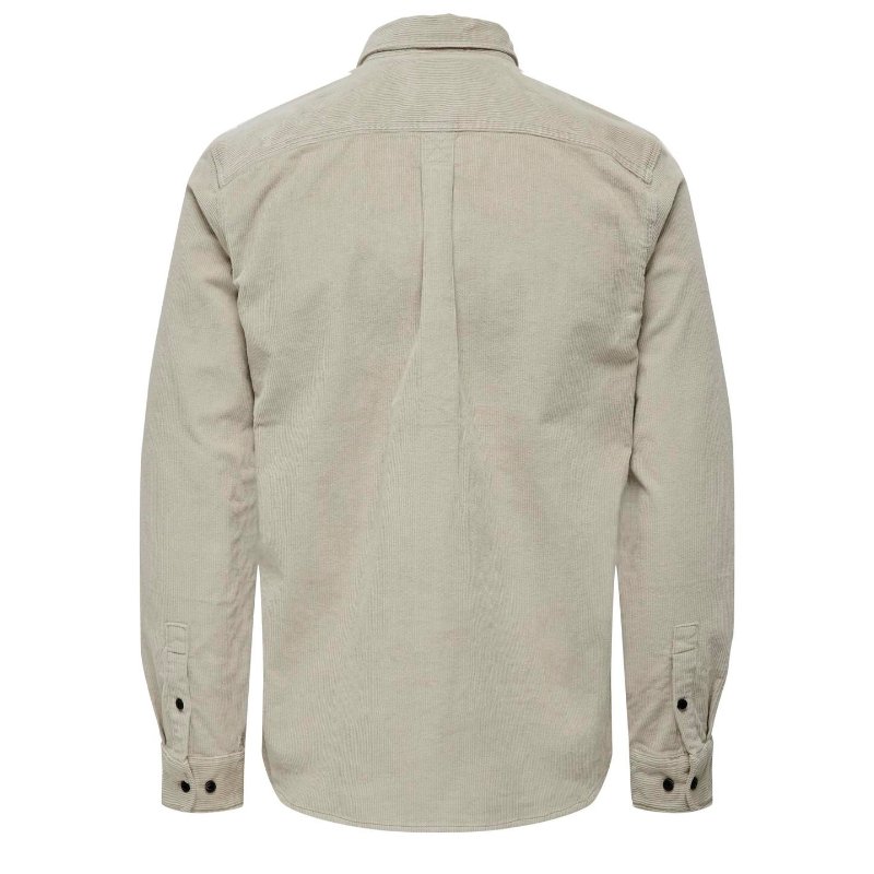 Beige cord shirt Newterry - Capuchon Fashion