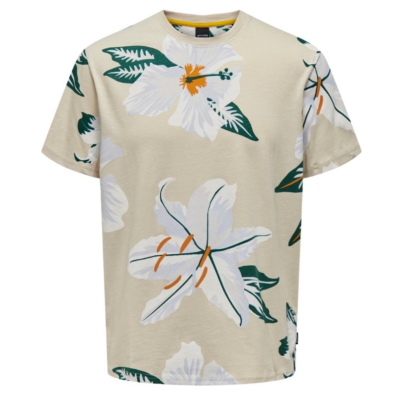 Beige geprint t-shirt Klop - Capuchon Fashion