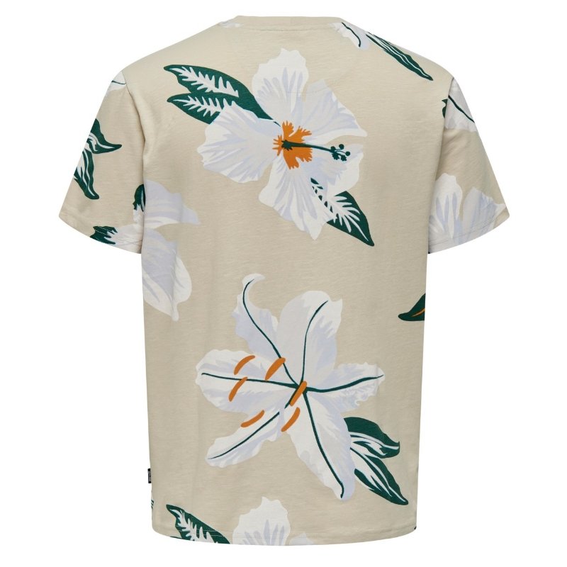Beige geprint t-shirt Klop - Capuchon Fashion
