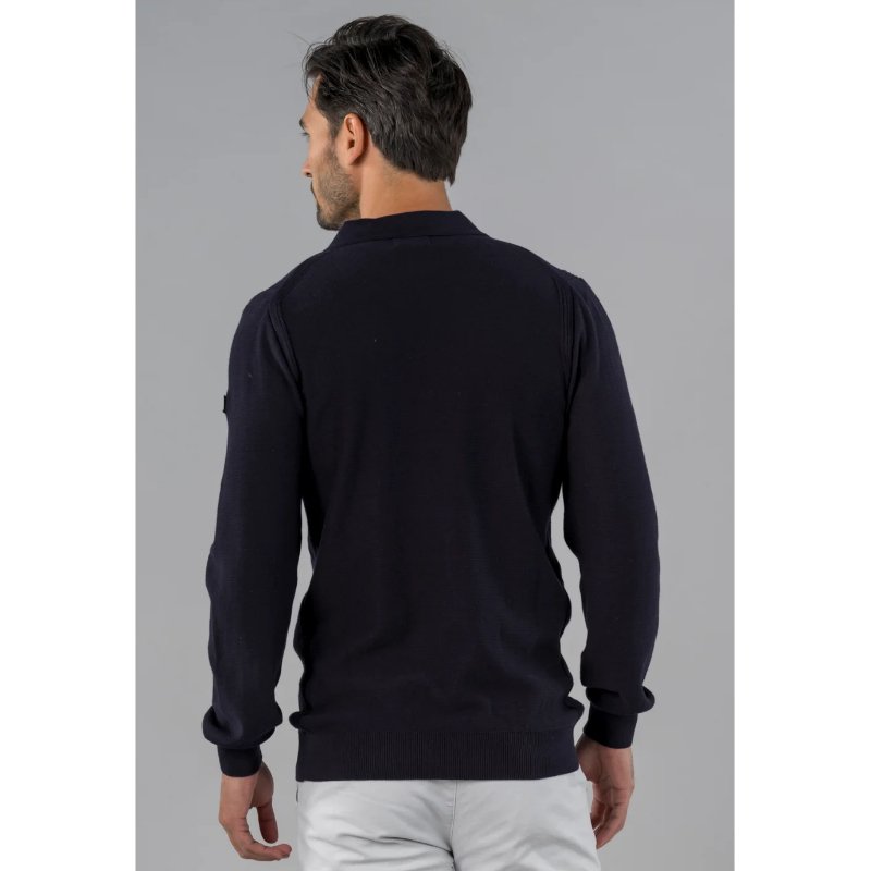 Donkerblauwe polo pullover Charles - Capuchon Fashion