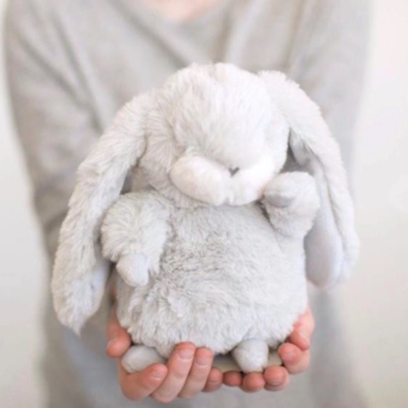 Grijze knuffel Nibble Konijn klein - Capuchon Fashion