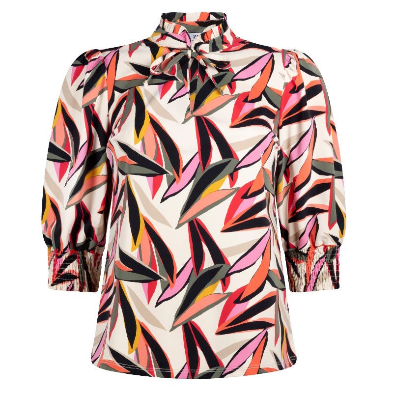 Wit geprinte blouse Jenny - Capuchon Fashion