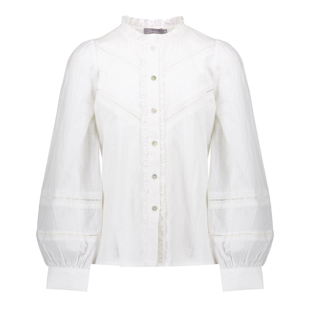 Witte blouse Broderie LS - Capuchon Fashion