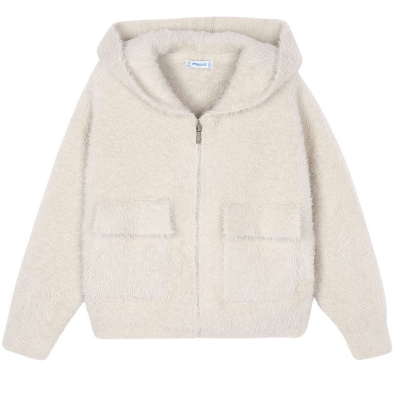 Almond furry knit sweater - Capuchon Fashion