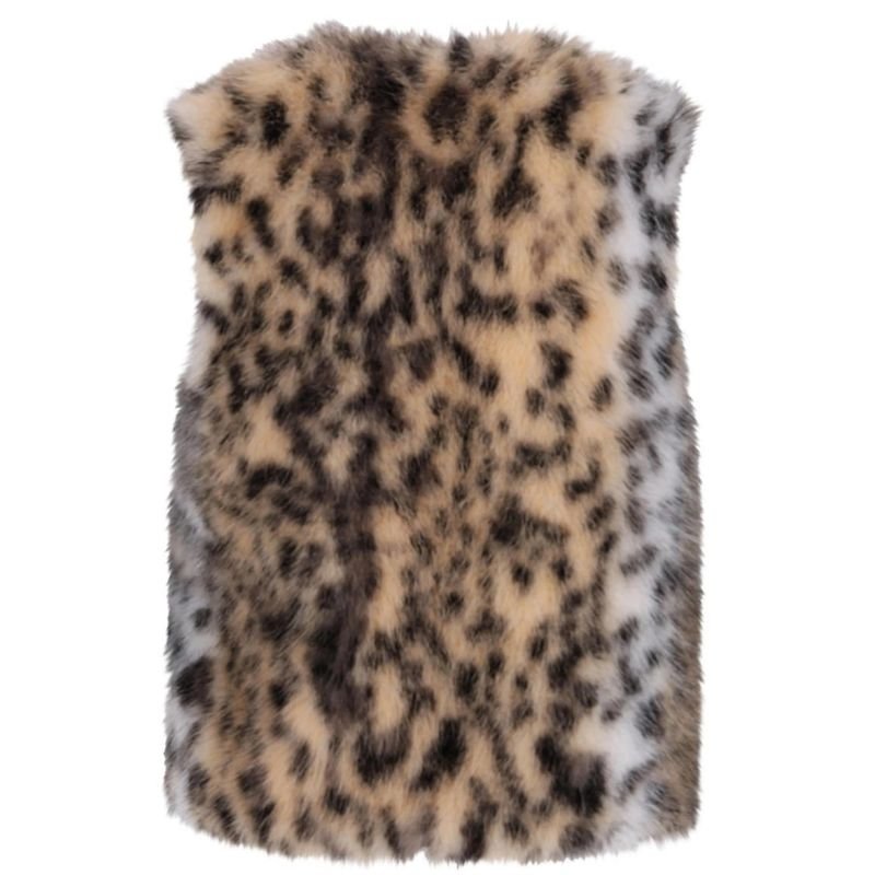 Animal geprinte fur gilet Kath - Capuchon Fashion