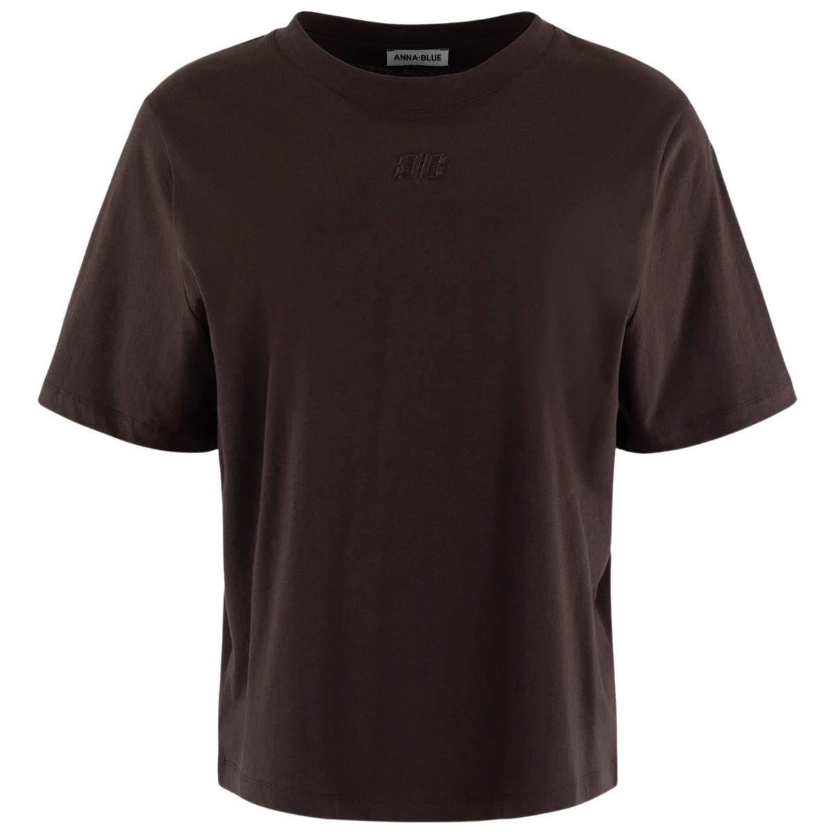 Donkerbruin basic ronde hals t-shirt Slim