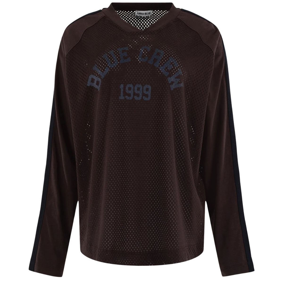 Donkerbruine longsleeve shirt Mesh Long