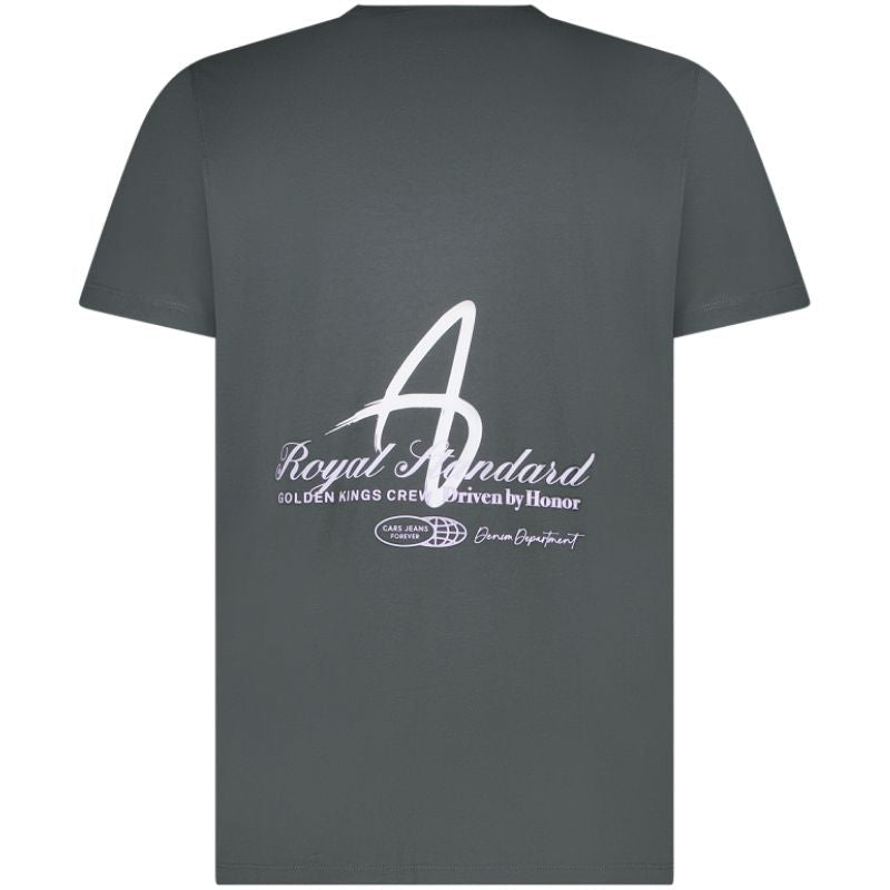 Antracietgrijs ronde hals backprint t-shirt Heydro - Capuchon Fashion